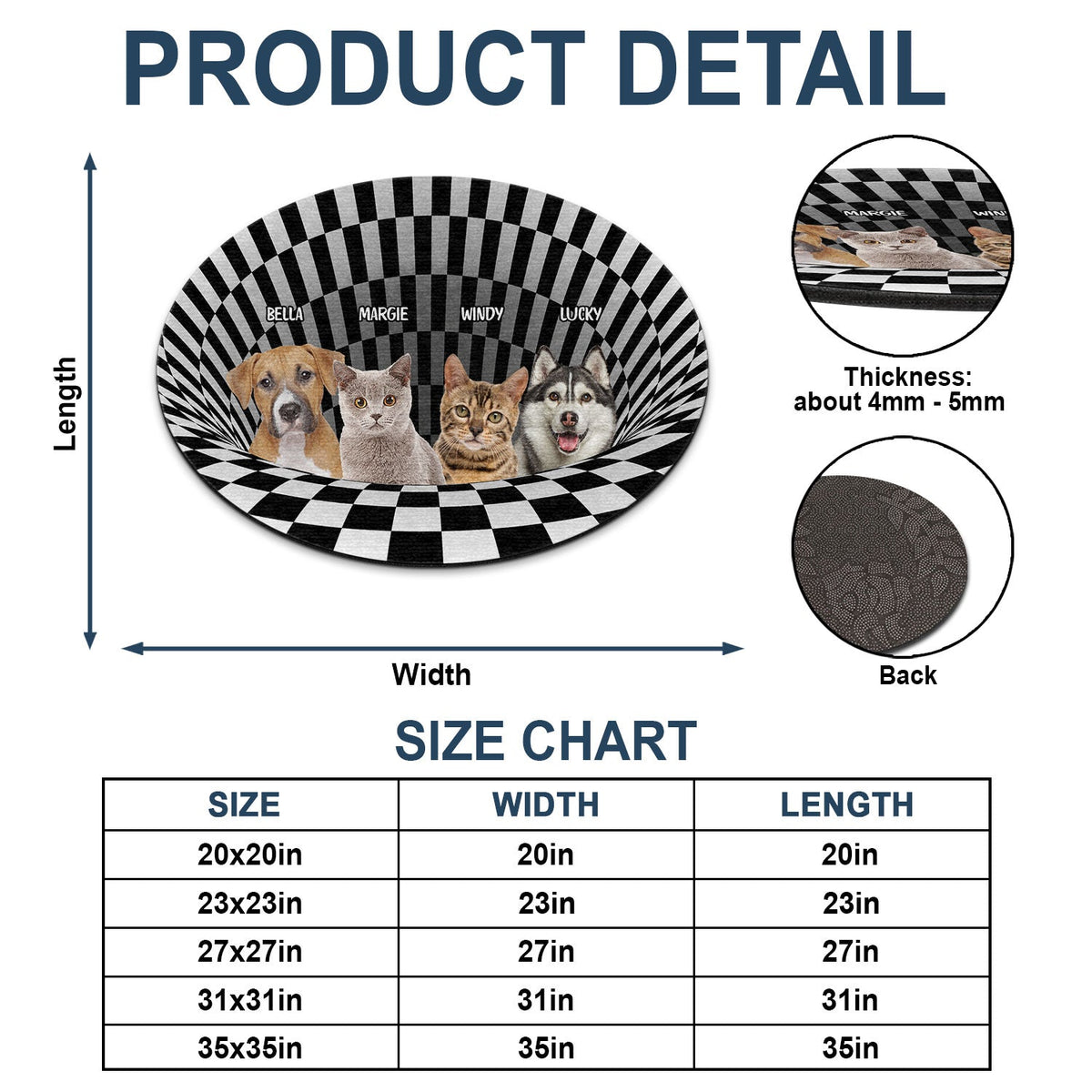 Custom Photo Dog Cat 3D Vision - Gift For Pet Lovers - Personalized Custom Shaped Doormat