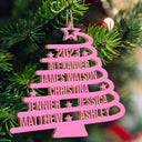 Christmas Tree With Names - Christmas Gift For Family - Personalized Wooden Cutout Ornament