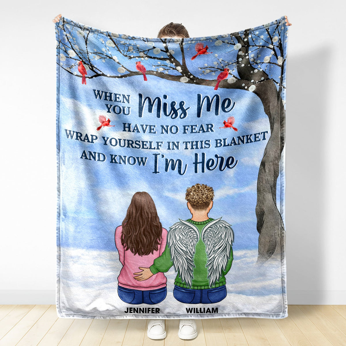 When You Miss Me Have No Fear - Memorial Sympathy Gift - Personalized Fleece Blanket