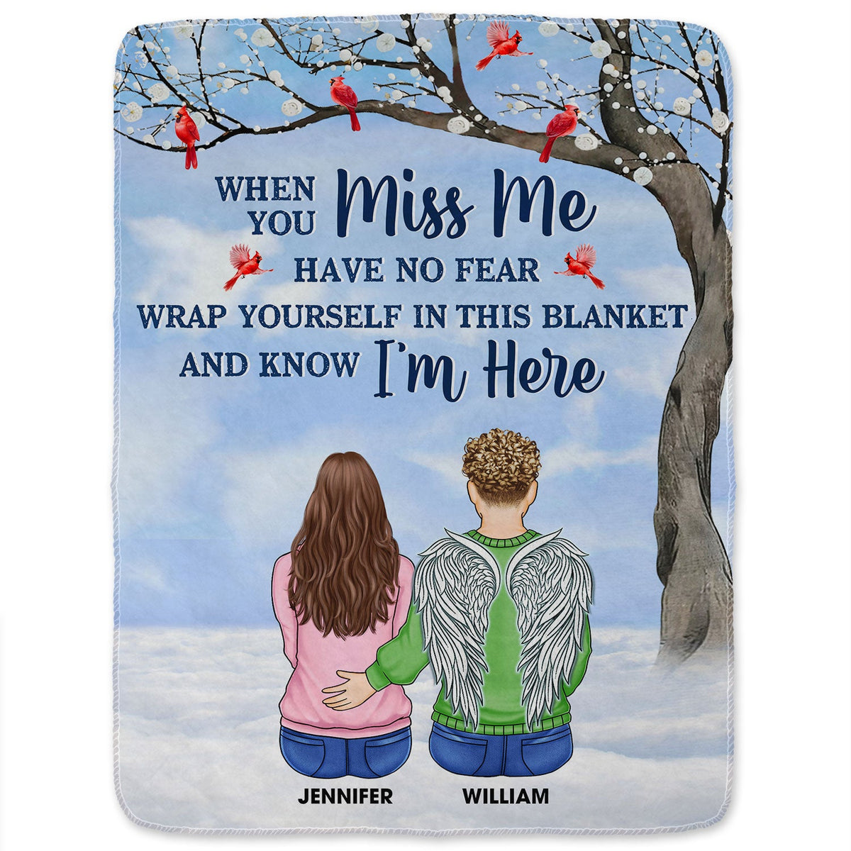 When You Miss Me Have No Fear - Memorial Sympathy Gift - Personalized Fleece Blanket