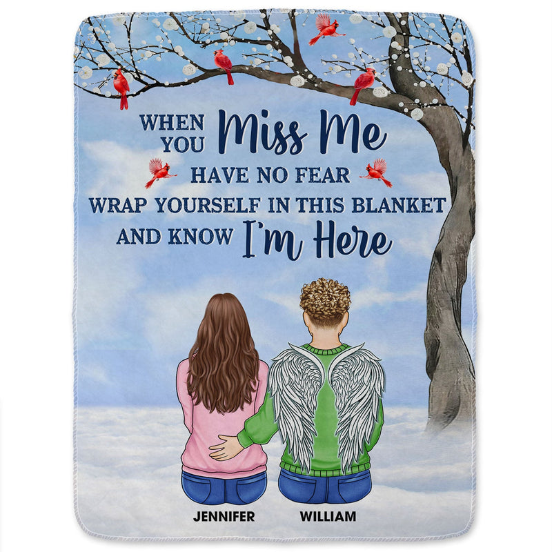 When You Miss Me Have No Fear - Memorial Sympathy Gift - Personalized Fleece Blanket