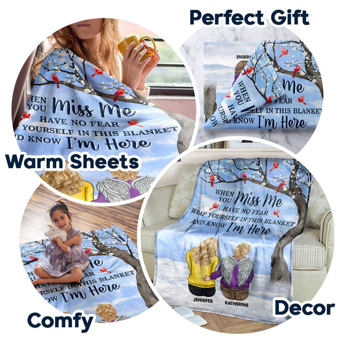 When You Miss Me Have No Fear - Memorial Sympathy Gift - Personalized Fleece Blanket