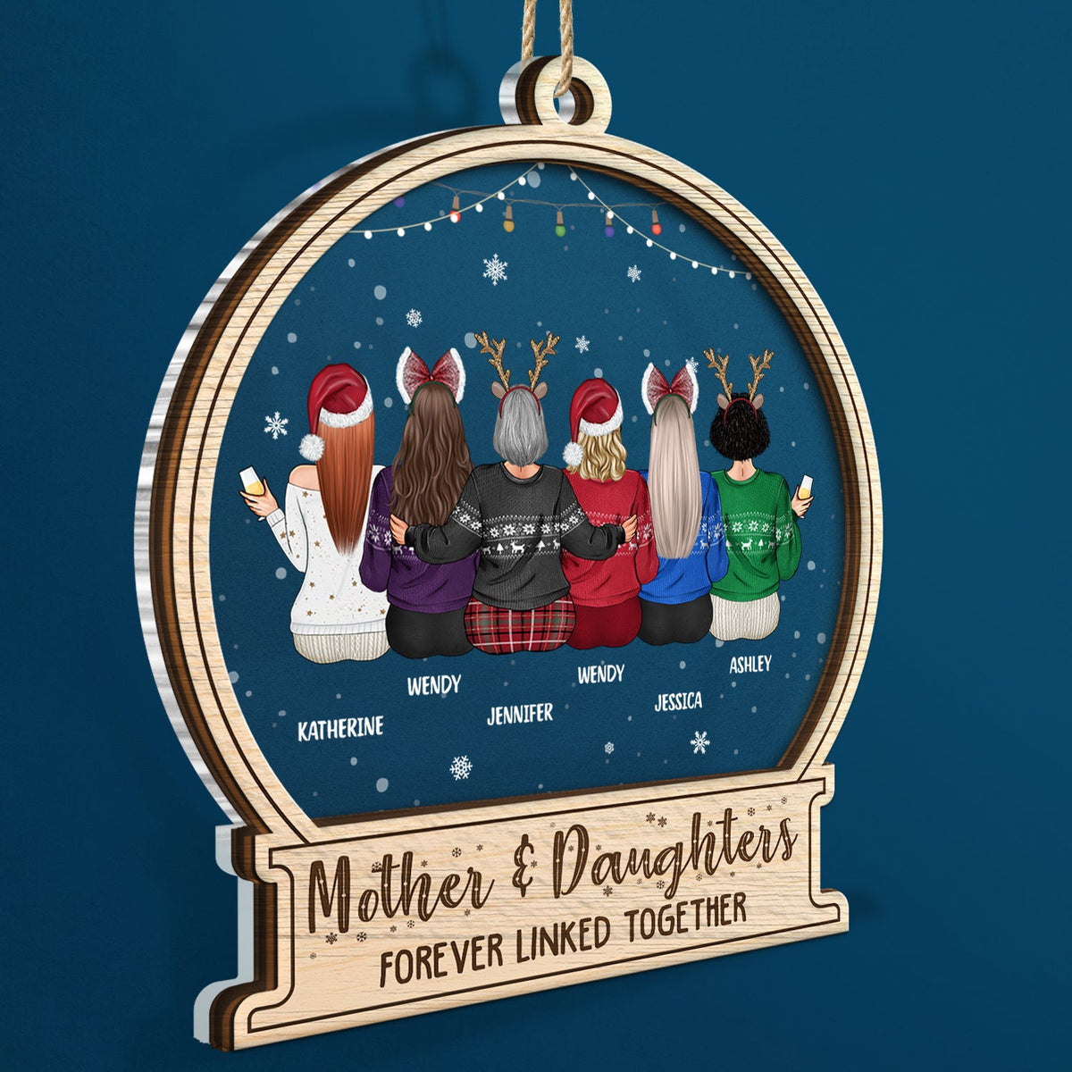 Forever Linked Together - Christmas Gift For Mother Daughter - Personalized 2-Layered Mix Ornament