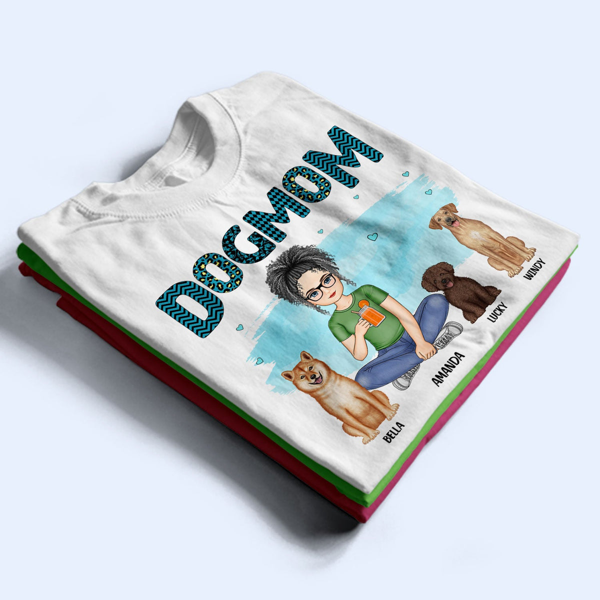 Dog Mom Blue Pattern - Gift For Dog Lovers - Personalized Sweatshirt