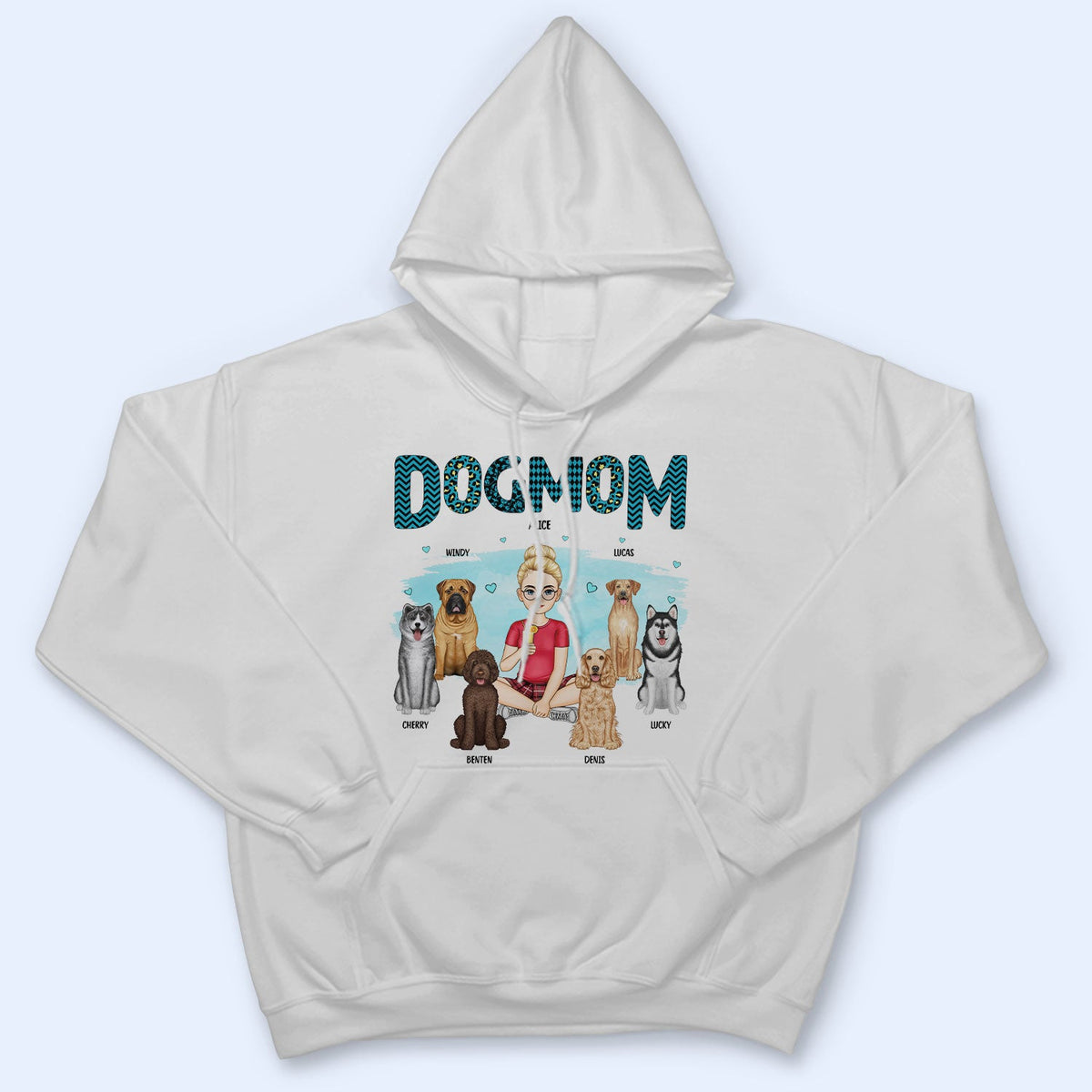 Dog Mom Blue Pattern - Gift For Dog Lovers - Personalized Sweatshirt