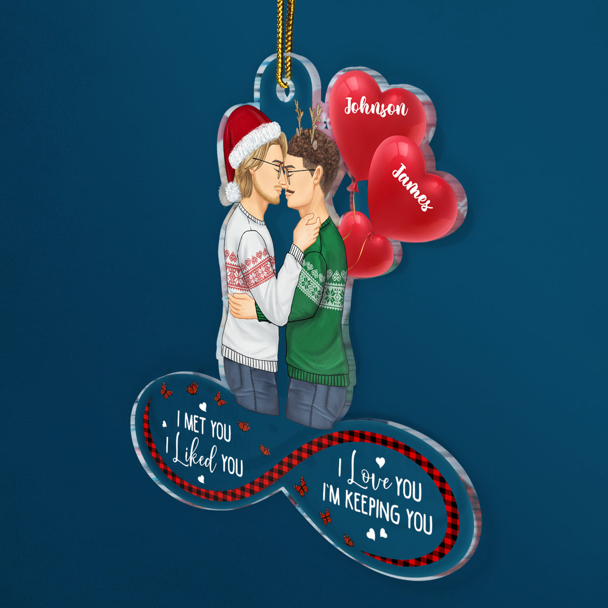 I Can't Spell Christmas Without You Personalized Ornament, Kissing Couple  Gifts - teejeep