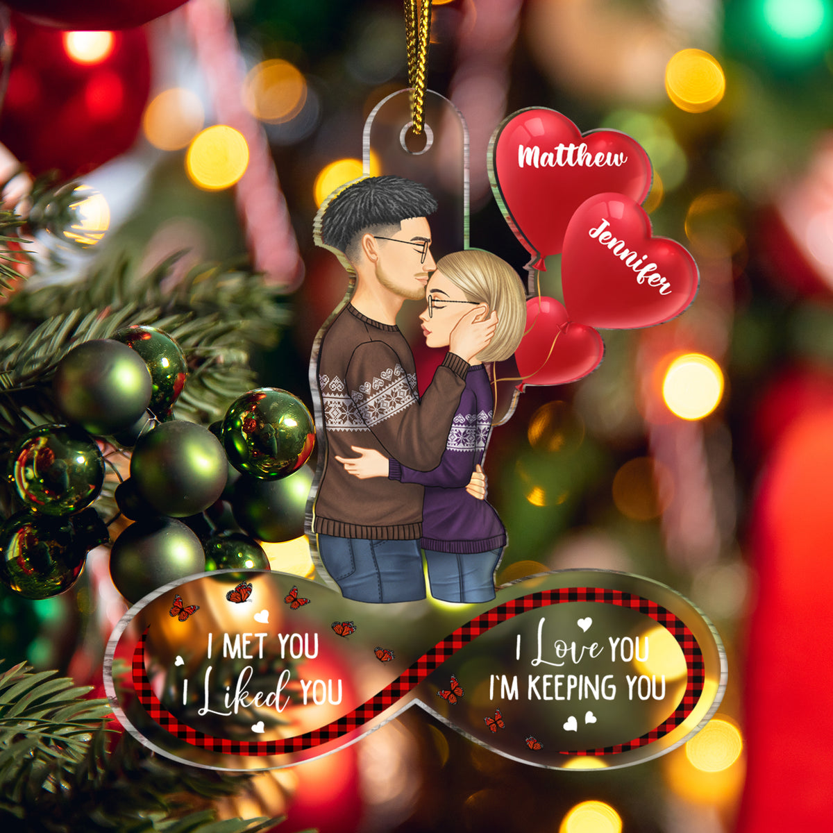 I Can't Spell Christmas Without You Personalized Ornament, Kissing Couple  Gifts - teejeep