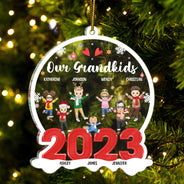 Nos petits-enfants 2023 - Cadeau de Noël pour grands-parents - Décoration acrylique personnalisée