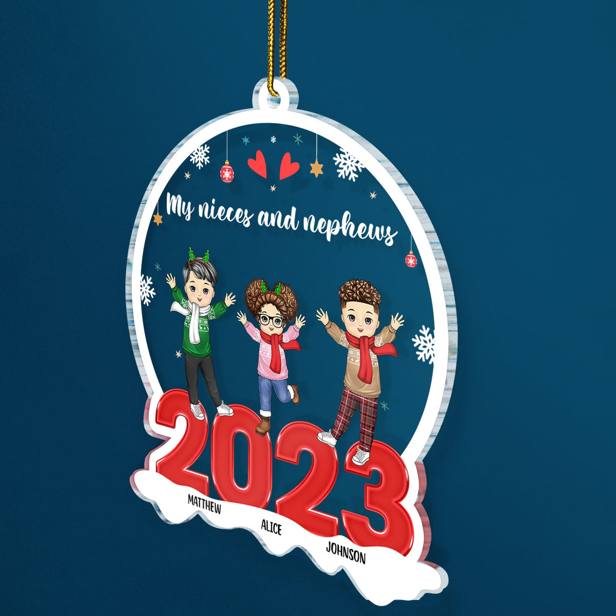 Our Grandkids 2023 - Christmas Gift For Grandparent - Personalized Custom Shaped Acrylic Ornament