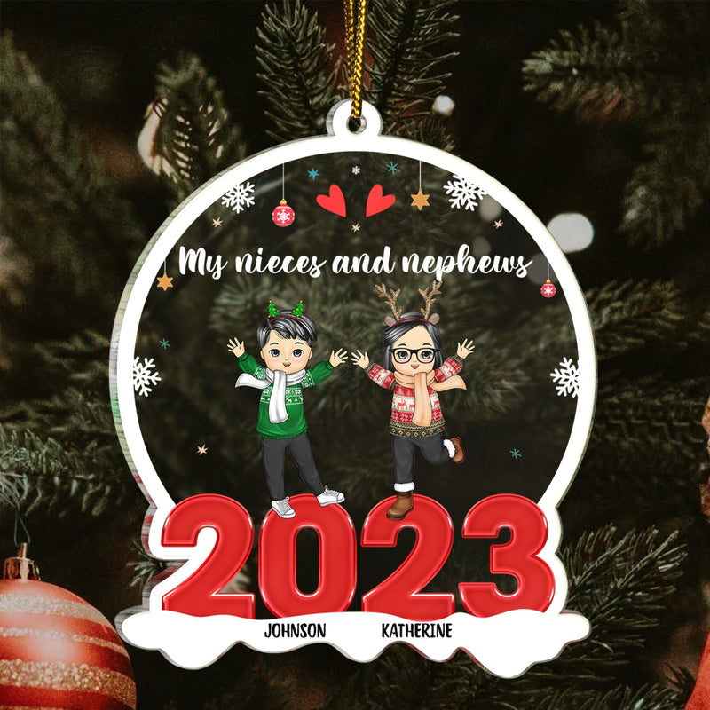 Our Grandkids 2023 - Christmas Gift For Grandparent - Personalized Custom Shaped Acrylic Ornament