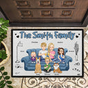 Paillasson personnalisé « Maison douce avec animal » – Cadeau pour la famille