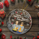 Angels Among Us - Memorial Christmas Gift - Personalized Circle Acrylic Ornament