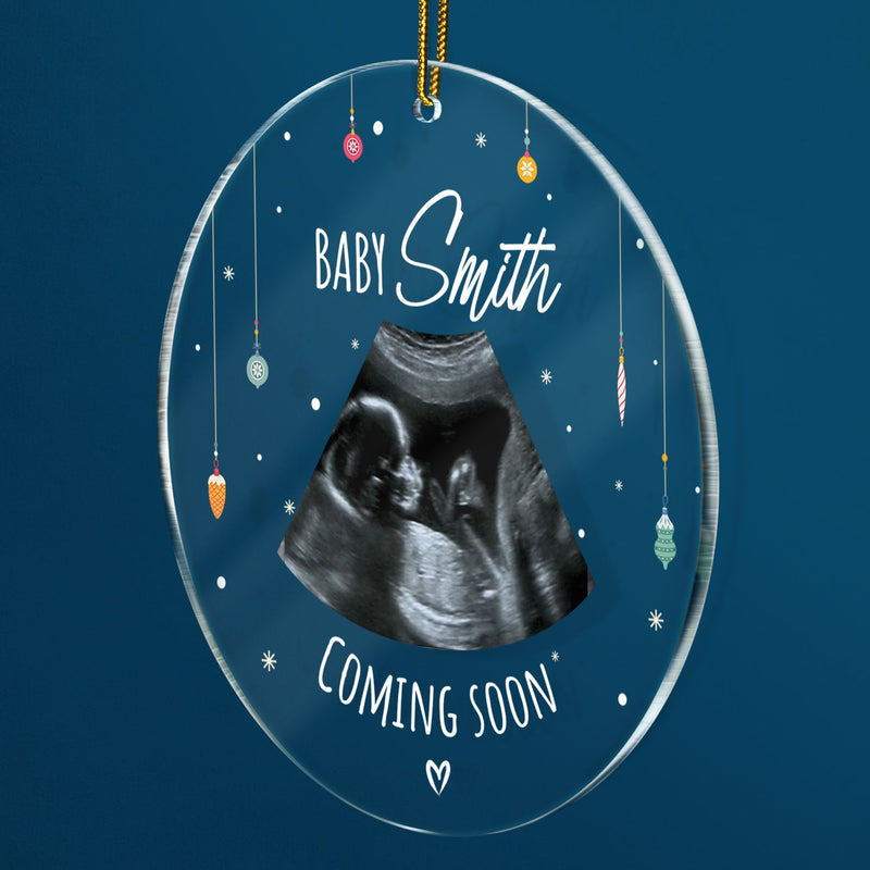 Custom Photo Keeping A Little Secret - Christmas Gift For Coming Parents - Personalized Circle Acrylic Ornament
