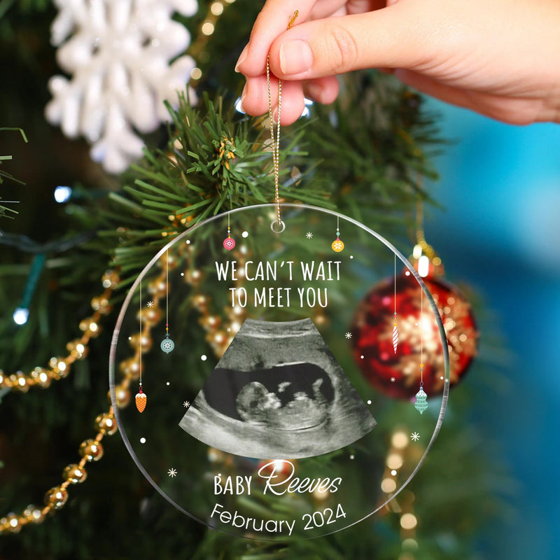 Custom Photo Keeping A Little Secret - Christmas Gift For Coming Parents - Personalized Circle Acrylic Ornament
