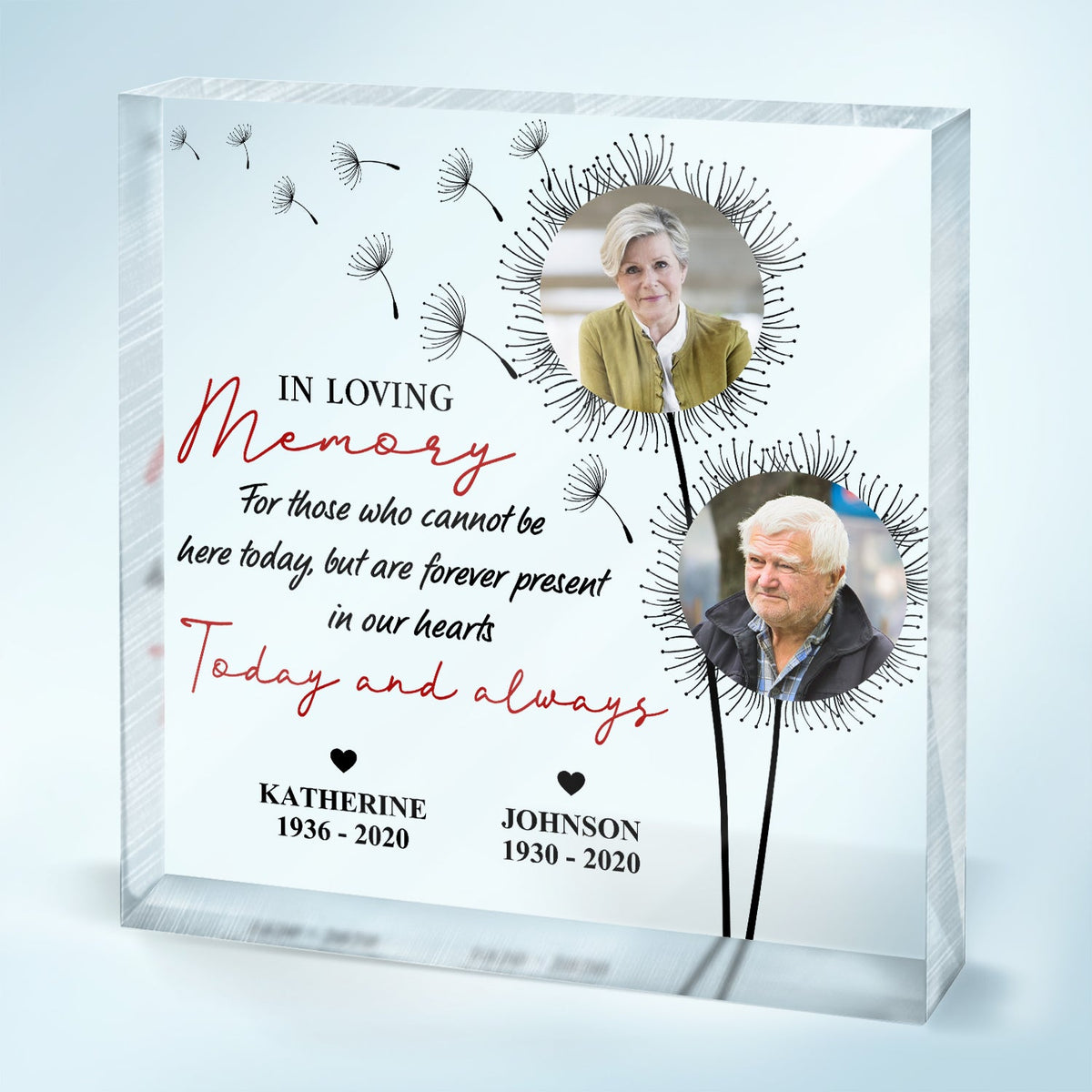 Custom Photo For Those Who Can Not Be Here - Memorial Gift For Special Days - Personalized Square Shaped Acrylic Plaque