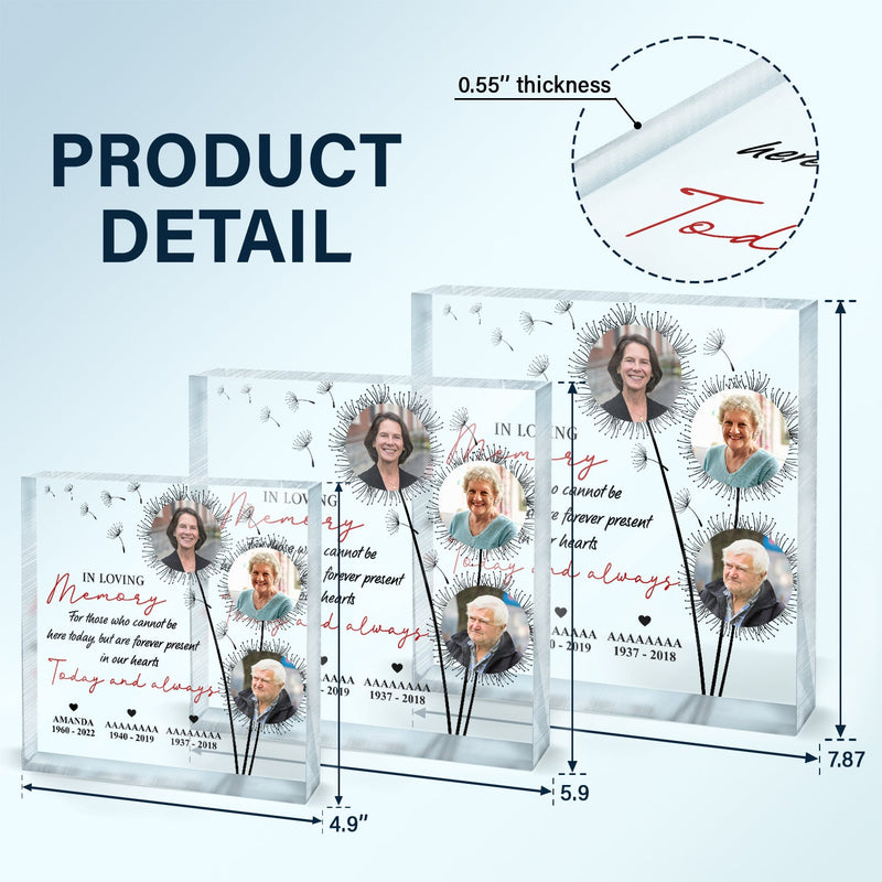 Custom Photo For Those Who Can Not Be Here - Memorial Gift For Special Days - Personalized Square Shaped Acrylic Plaque