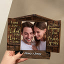 Photo personnalisée « Je t'ai aimé, je t'aime » - Cadeau pour couples - Plaque en bois personnalisée à 2 couches 