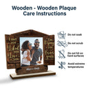 Photo personnalisée « Je t'ai aimé, je t'aime » - Cadeau pour couples - Plaque en bois personnalisée à 2 couches 