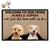 Custom Photo Just Live Here With Us - Gift For Pet Lovers - Personalized Doormat