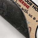 Custom Photo Just Live Here With Us - Gift For Pet Lovers - Personalized Doormat