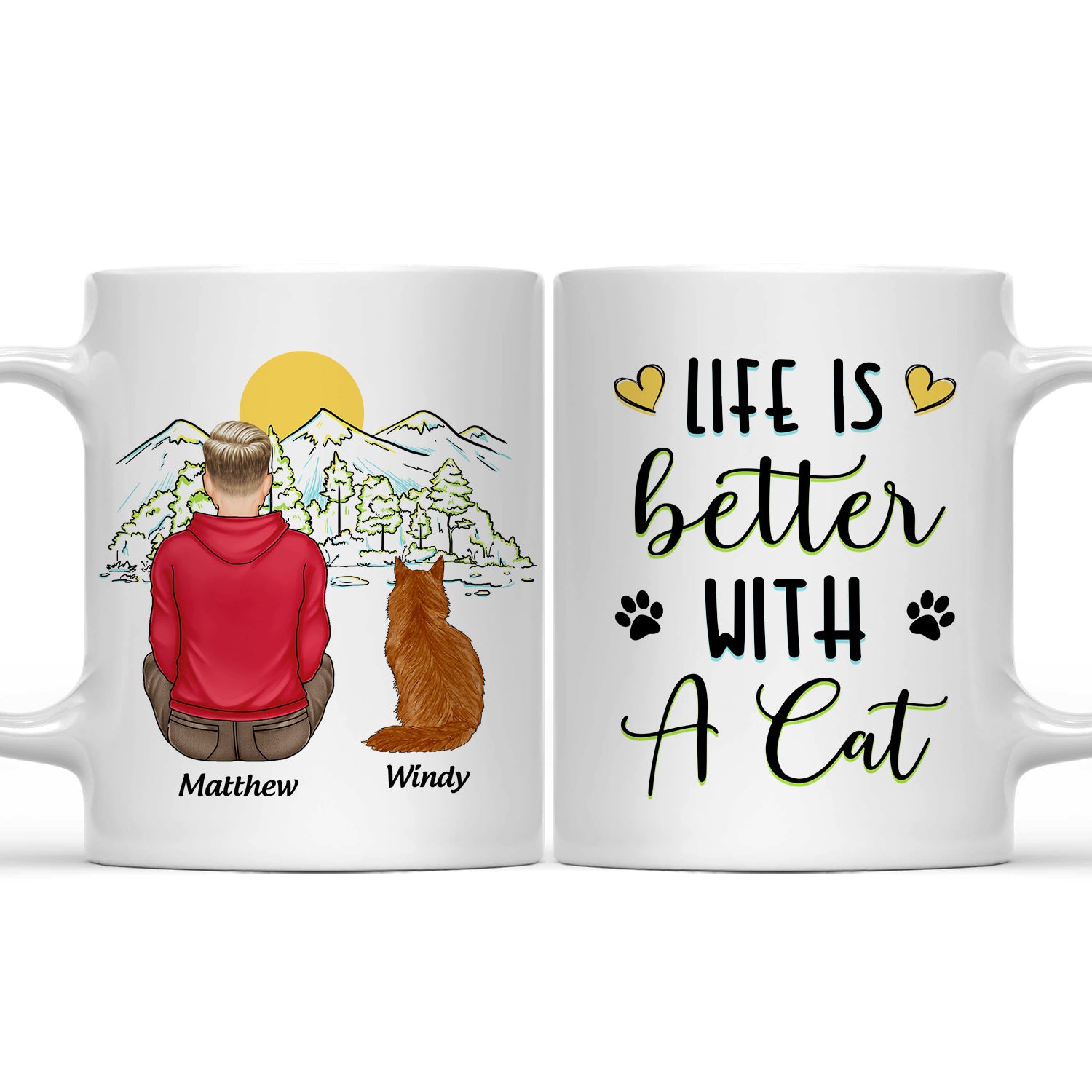 Life Is Better With The Cats - Gift For Cat Lovers - Personalized Mug