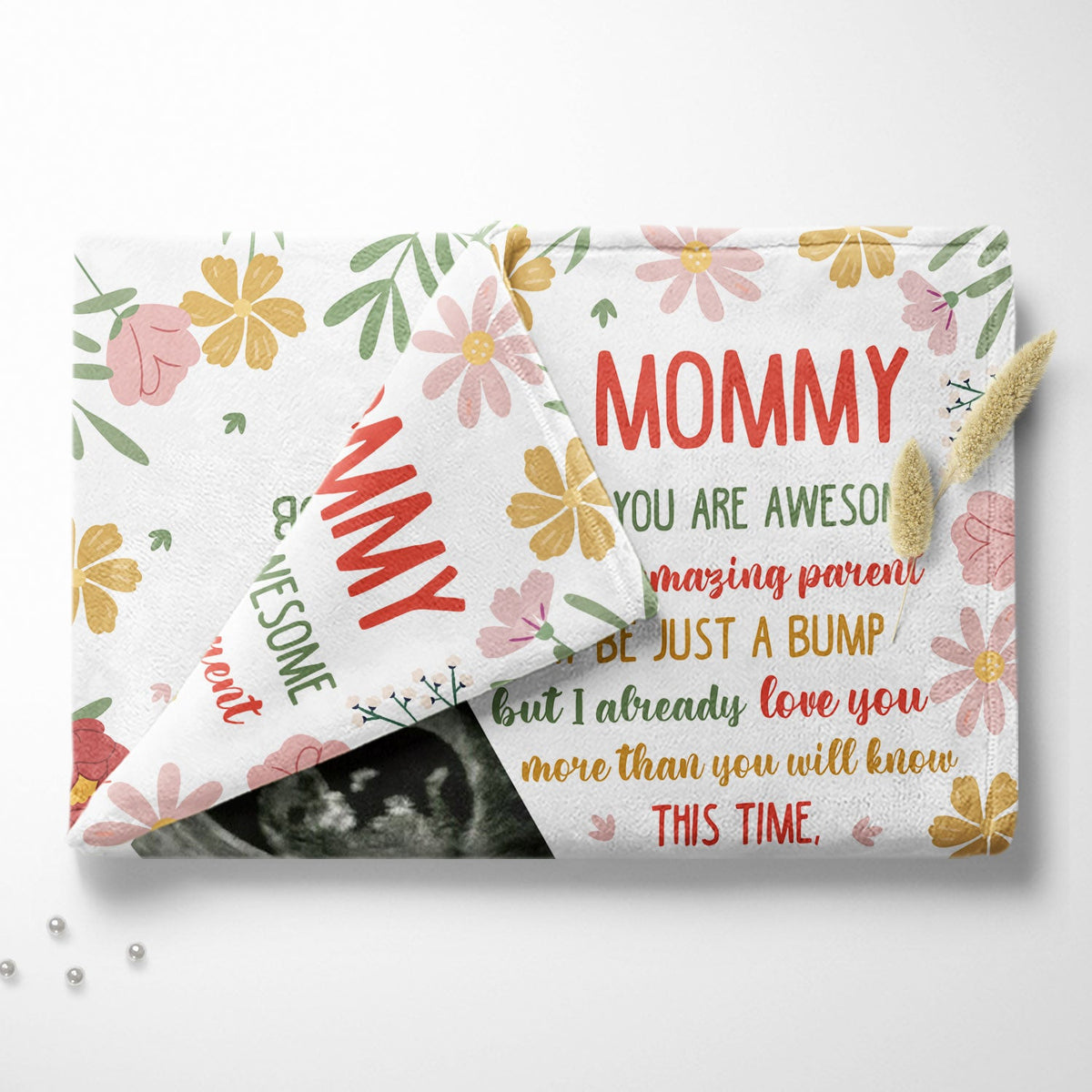 Photo personnalisée « Je ne suis peut-être qu'une bosse » - Cadeau de fête prénatale, cadeau pour la première maman - Couverture polaire personnalisée