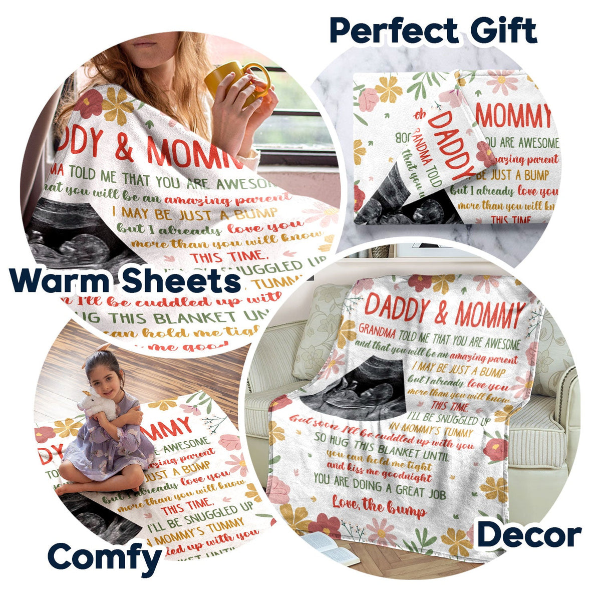 Custom Photo I May Be Just A Bump - Baby Shower Gift, Gift For First Mom - Personalized Fleece Blanket