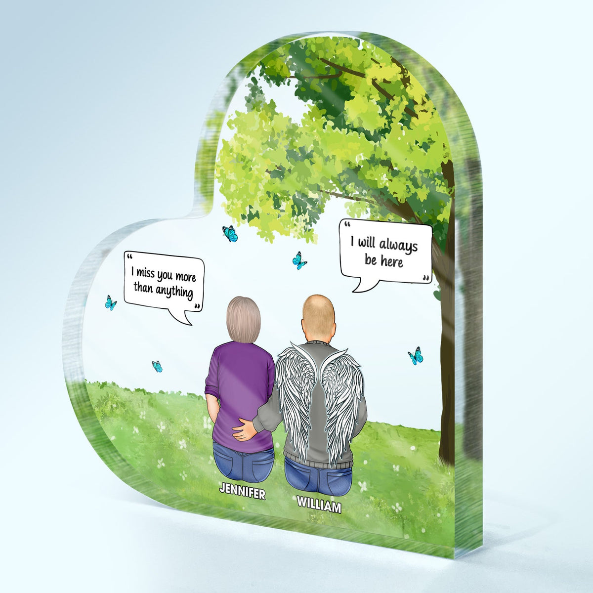 It's So Hard To Say Goodbye - Memorial Gift - Personalized Heart Shaped Acrylic Plaque