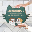 Warning Area Patrolled By Cats - Gift For Cat Lovers - Personalized Custom Shaped Wood Sign