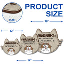 Warning Area Patrolled By Cats - Gift For Cat Lovers - Personalized Custom Shaped Wood Sign
