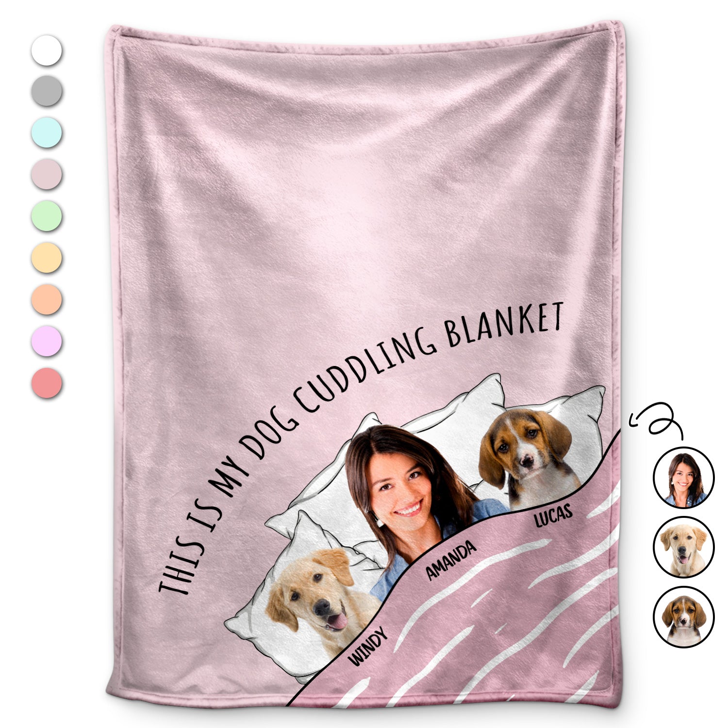 Custom Photo Cat Dog Cuddling Blanket - Gift For Pet Lovers - Personalized Fleece Blanket
