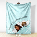 Custom Photo Cat Dog Cuddling Blanket - Gift For Pet Lovers - Personalized Fleece Blanket