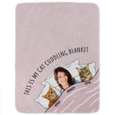 Custom Photo Cat Dog Cuddling Blanket - Gift For Pet Lovers - Personalized Fleece Blanket