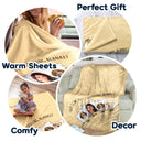 Custom Photo Cat Dog Cuddling Blanket - Gift For Pet Lovers - Personalized Fleece Blanket