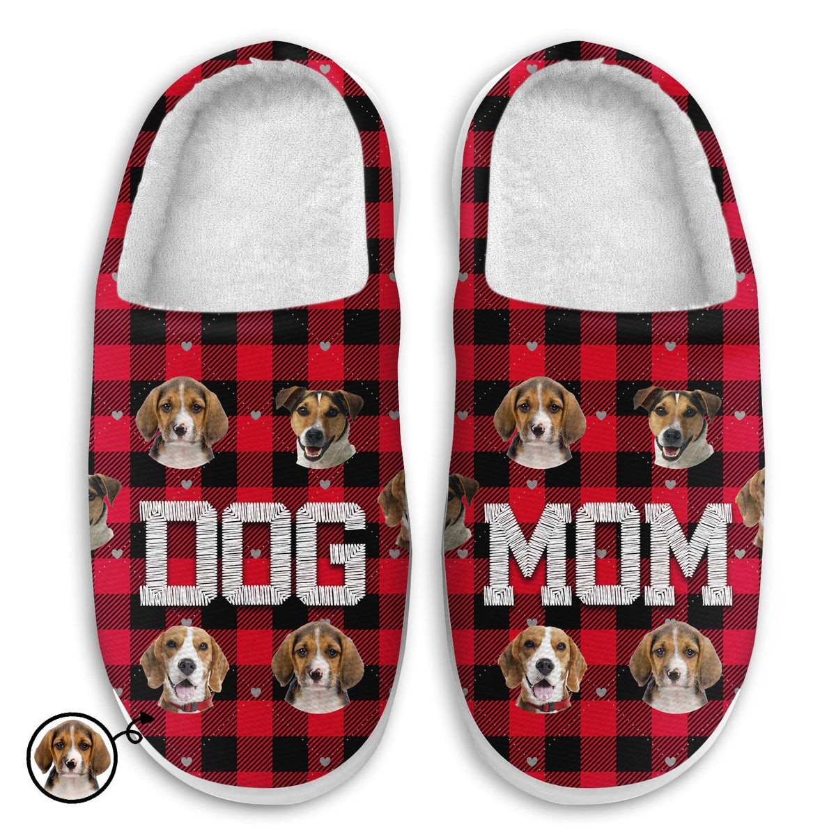 Custom Photo Dog Mom - Gift For Dog Lovers - Personalized Fluffy Slipp ...