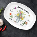 Birth Month Flower Grandma Garden - Gift For Grandma - Personalized Plate