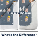 Custom Photo Kid Baby Faces - Birthday, Loving Gift For Grandma, Grandmother, Mom, Mother - Personalized Fleece Blanket, Sherpa Blanket