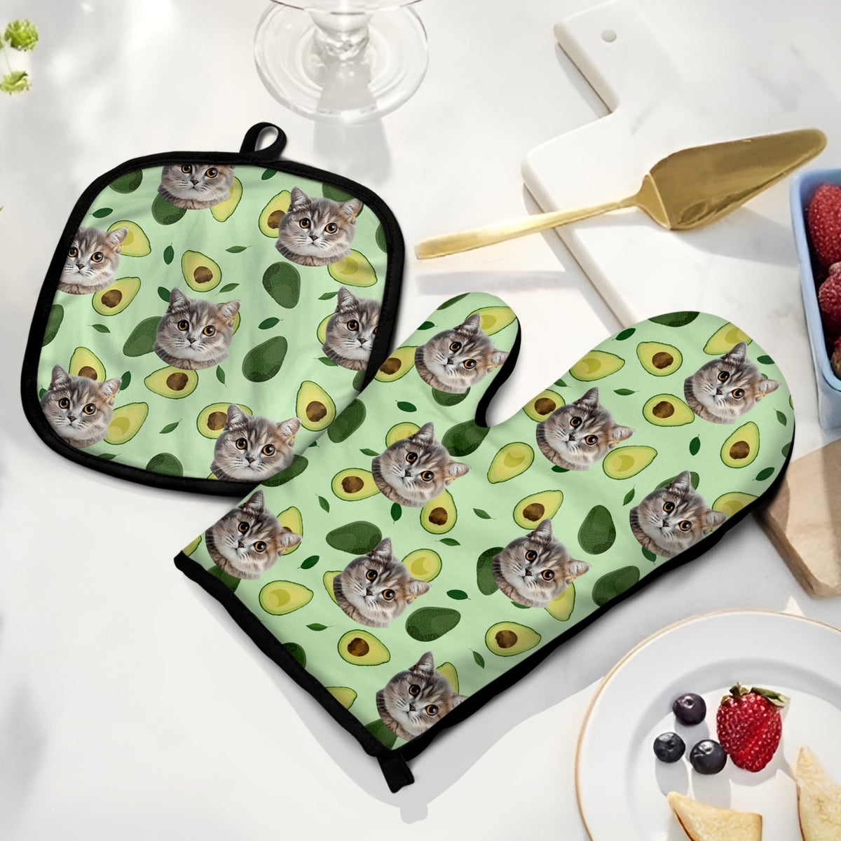 Custom Photo Pet Face - Gift For Pet Lovers - Personalized Oven Mitts, Pot Holders