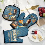 Le meurtre est mal - Cadeau pour maman, cadeau pour les amateurs de pâtisserie - Gants de cuisine et maniques personnalisés
