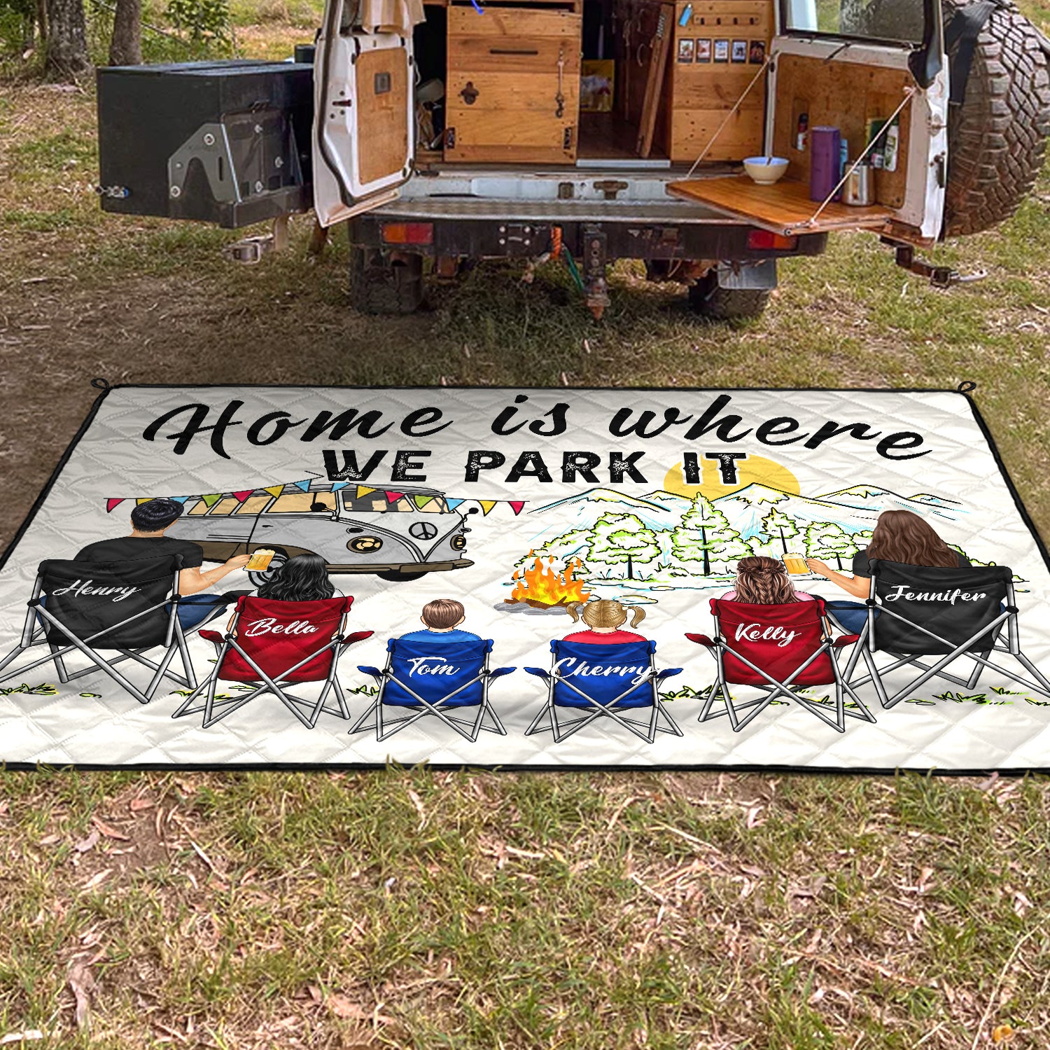 Making Memories One Campsite At A Time - Gift For Camping Lovers - Personalized Outdoor Waterproof Camping Picnic Blanket