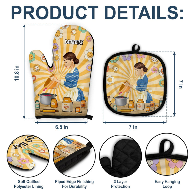 Too Hot To Handle - Gift For Women, Mom, Mother - Personalized Oven Mitts, Pot Holders