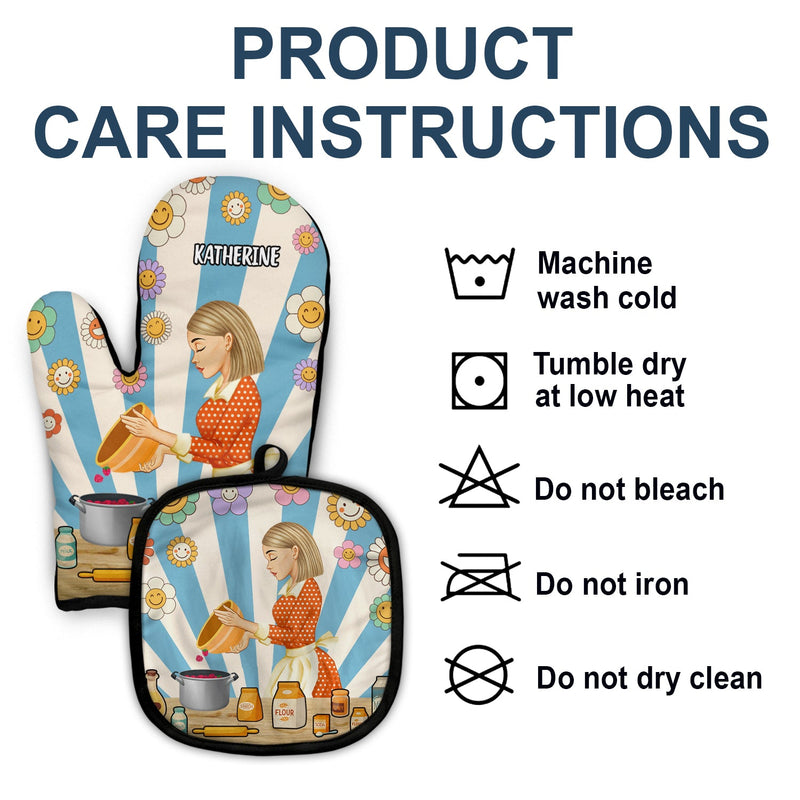 Too Hot To Handle - Gift For Women, Mom, Mother - Personalized Oven Mitts, Pot Holders