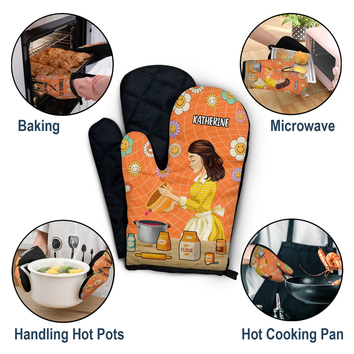 Trop chaud pour être manipulé - Cadeau pour femme, maman, mère - Gants de cuisine et maniques personnalisés