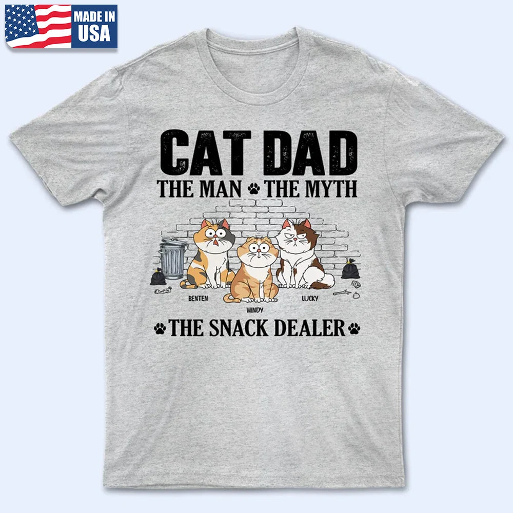 The Man The Myth The Snack Dealer - Gift For Cat Dad - Personalized T Shirt