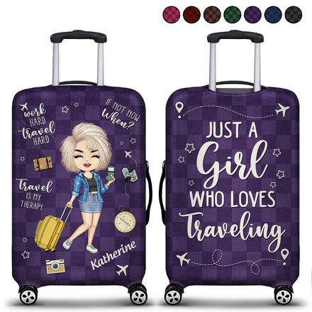 Voyager est ma thérapie - Cadeau pour voyageurs, amoureux du voyage, lui, elle - Housse de bagage personnalisée