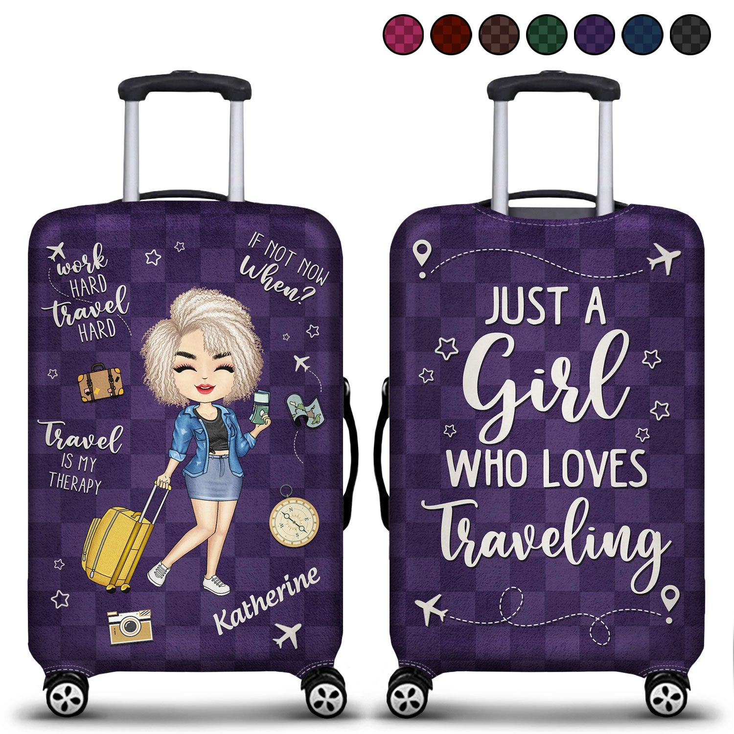 Travel Is My Therapy - Gift For Travellers, Travelling Lovers, Him, Her - Personalized Luggage Cover