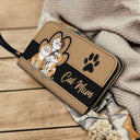 Maman Chat - Cadeau d'anniversaire pour les amoureux des chats, les femmes - Portefeuille long en cuir personnalisé