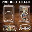 America 250th,Custom Photo,Independence Day,Gift For Yourself,Proud,Upload Full Photo - Custom Photo Stars And Stripes Faith, Family & Freedom - Personalized Commemorative Keepsake Coin