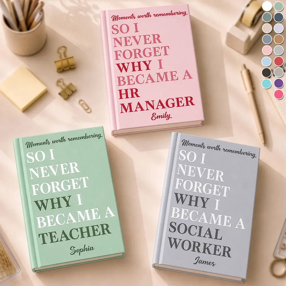 Custom Text,Gift For Colleagues,Inspirational,Top Market - Appreciation Gift For Coworker, Teacher, Nurse, Social Worker - Personalized Moments Worth Remembering Hardcover Journal