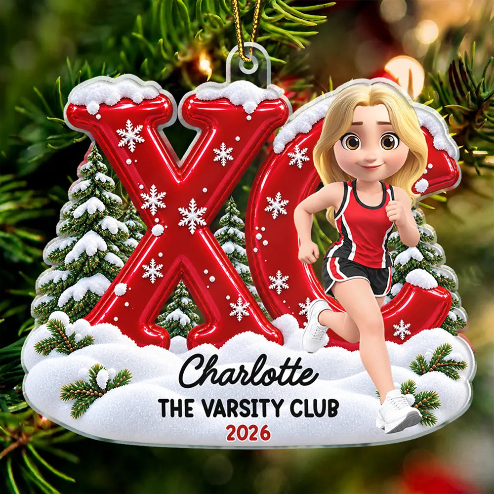 Christmas Gift For Runner Boy Girl - Personalized Cross Country Acrylic Ornament